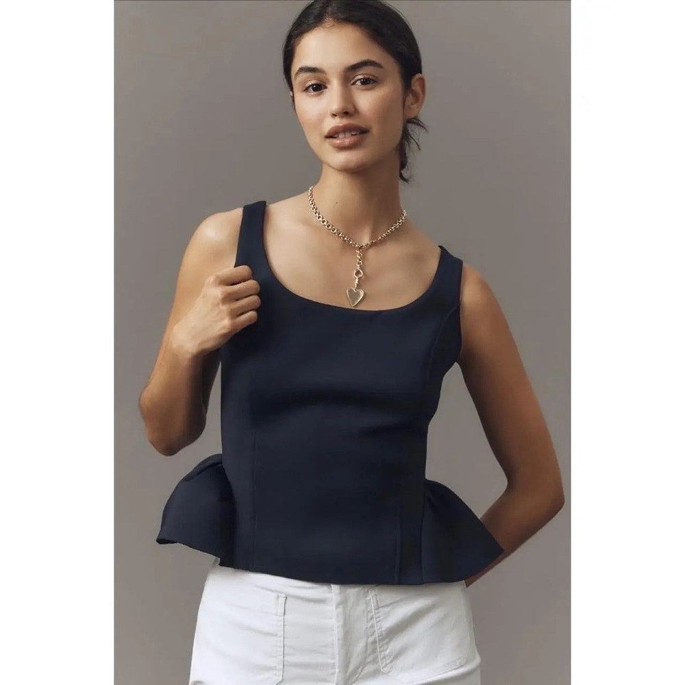 Maeve Navy Peplum Blouse